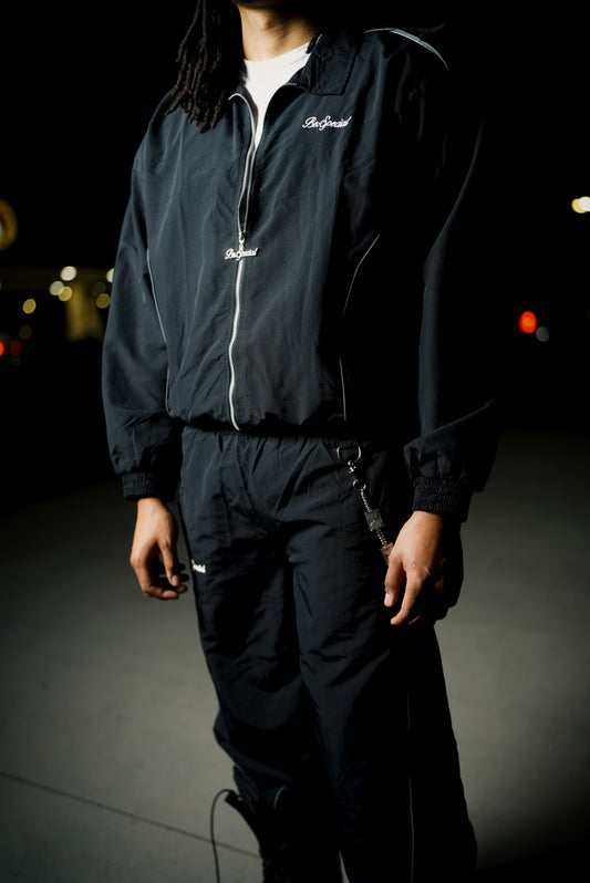 Off The Clock Black Nylon Jacket