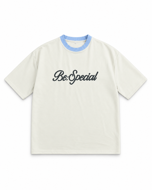 Knit Collar Oversized Tee