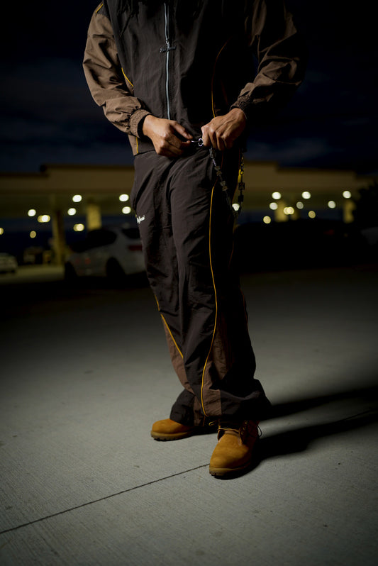 Off The Clock Mocha Nylon Pants