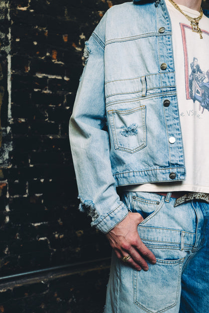 Split Decision Denim Shorts
