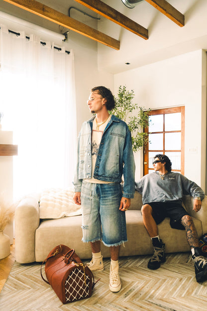 Split Decision Denim Shorts